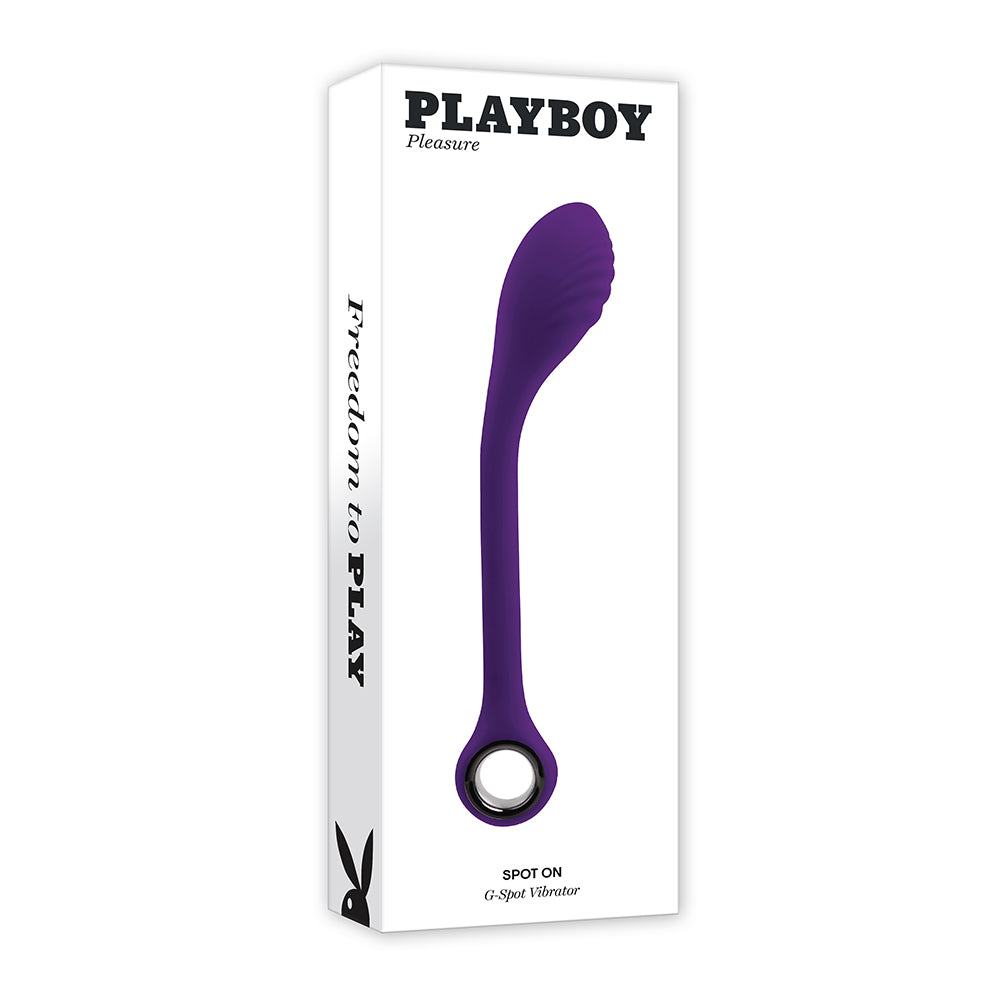 Playboy Spot On Rechargeable Posable Silicone G-Spot Vibrator Acai - Red Garter