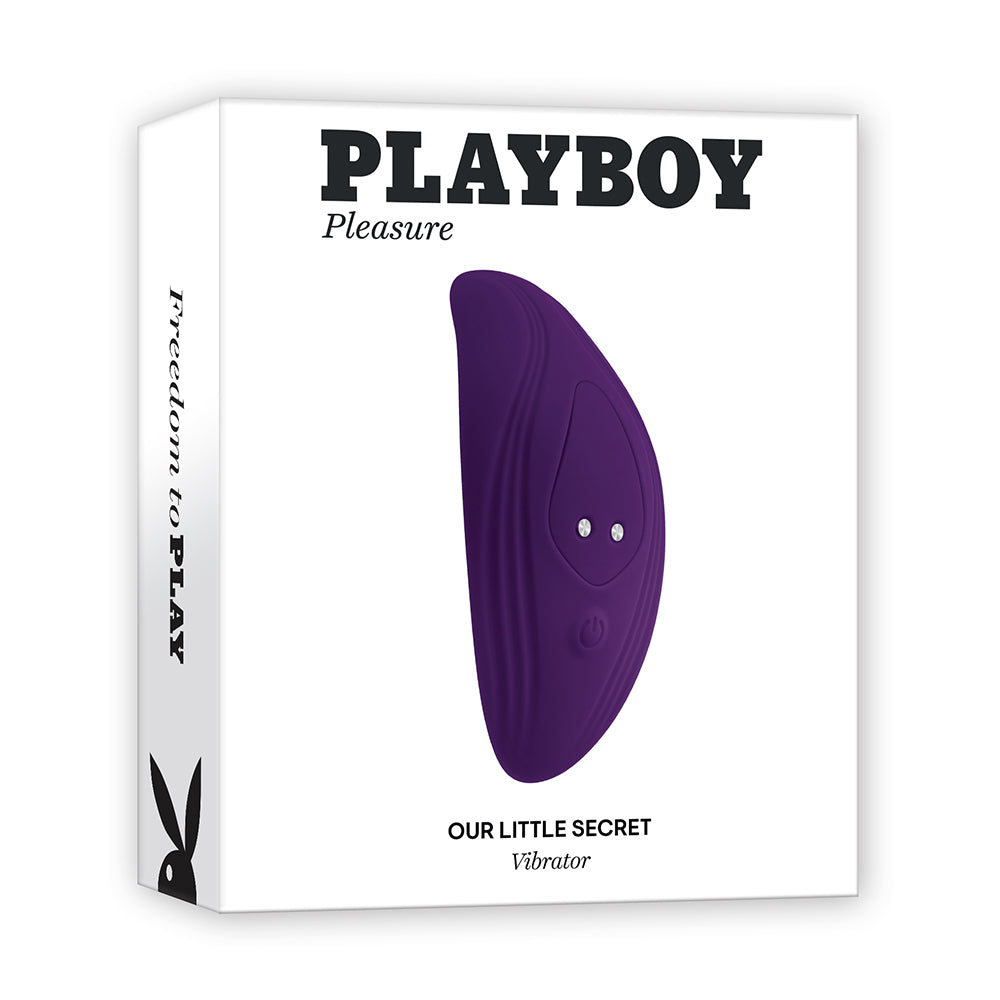 Playboy Our Little Secret Rechargeable Remote Controlled Silicone Underwear Vibrator Acai - Red Garter