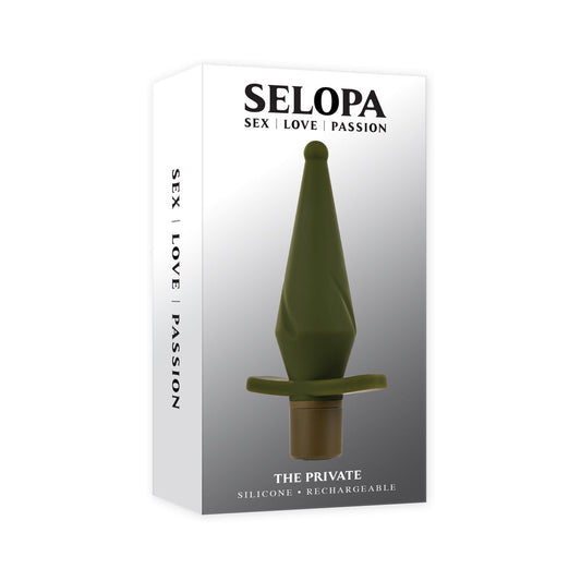 Selopa The Private Rechargeable Butt Plug Silicone Green - Red Garter
