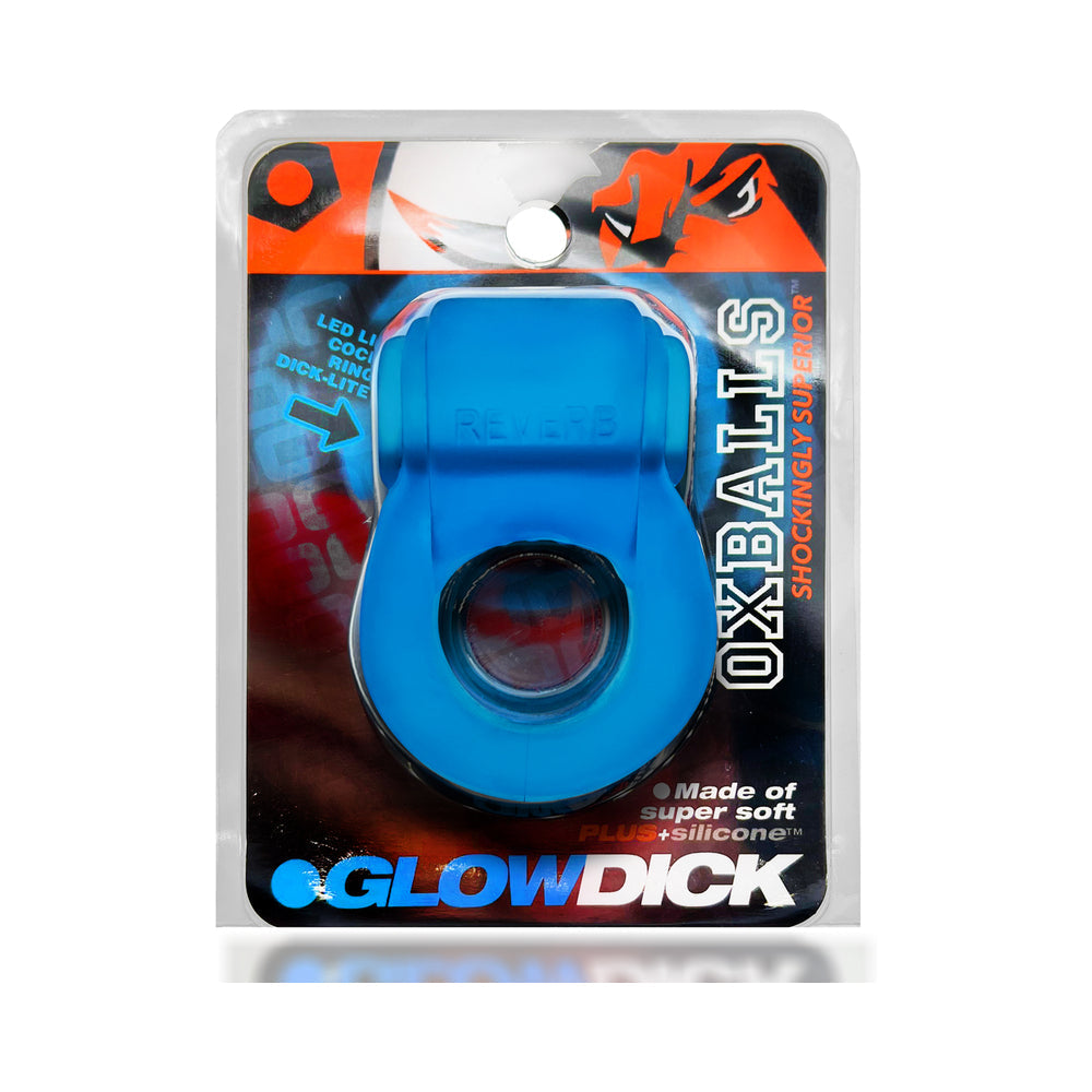 OxBalls Glowdick Cockring With Led Blue Ice - Red Garter