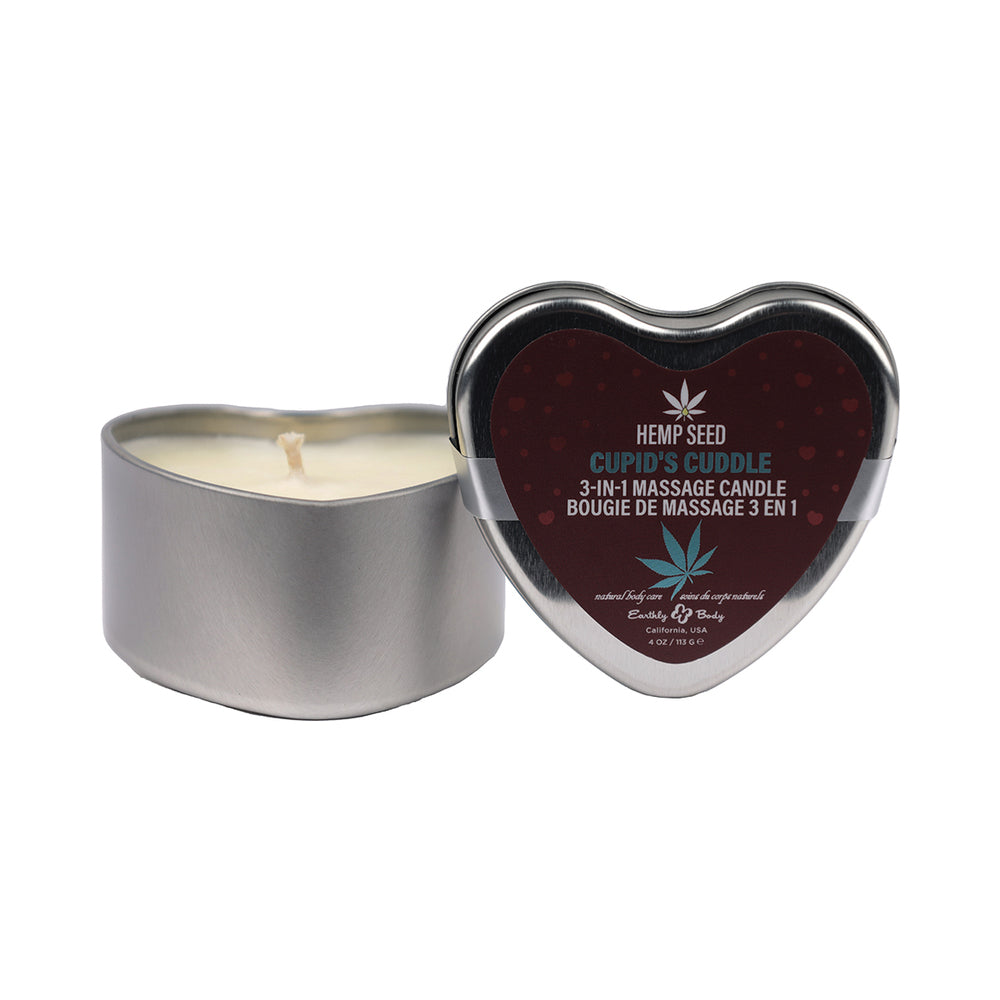 Earthly Body Hemp Seed 3-in-1 Valentines Day Candle Cupid''s Cuddle 4 oz. - Red Garter