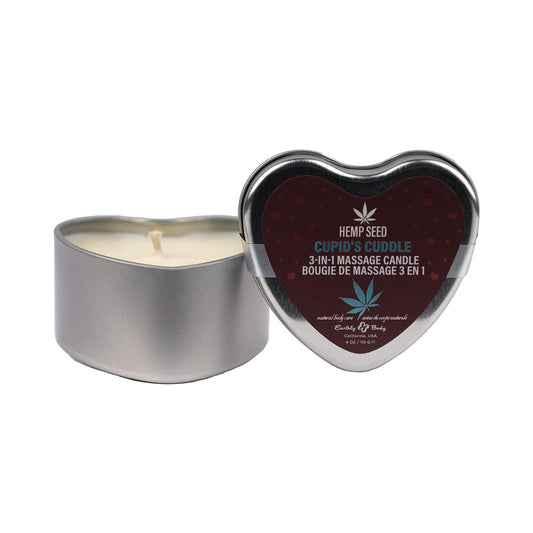 Earthly Body Hemp Seed 3-in-1 Valentines Day Candle Cupid''s Cuddle 4 oz. - Red Garter