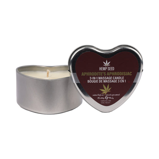 Earthly Body Hemp Seed 3-in-1 Valentines Day Candle Aphrodite''s Aphrodisiac 4 oz. - Red Garter