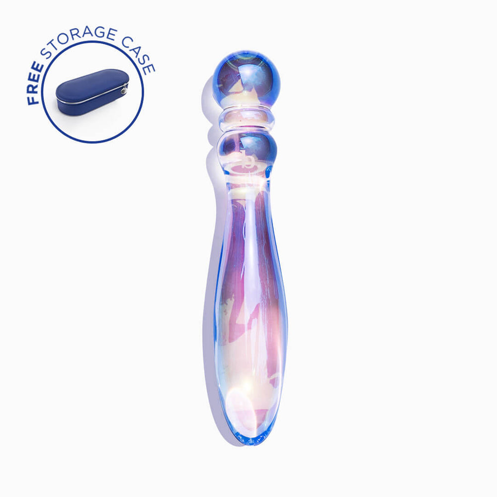 Biird Cecii Beaded Glass Dildo - Red Garter
