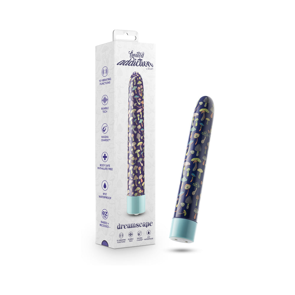 Limited Addiction Dreamscape Rechargeable 7 in. Vibrator Blue - Red Garter