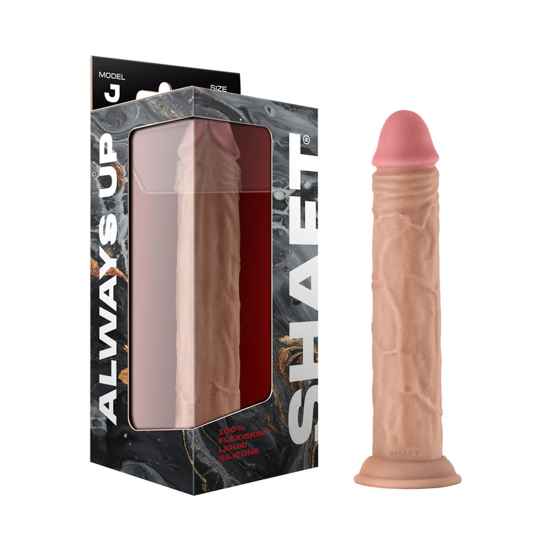 Shaft Model J: 9.5 in. Dual Density Silicone Dildo Pine - Red Garter