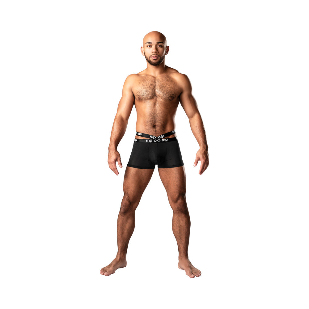 Male Power Infinite Comfort Amplifying Strappy Pouch Short Black L - Red Garter