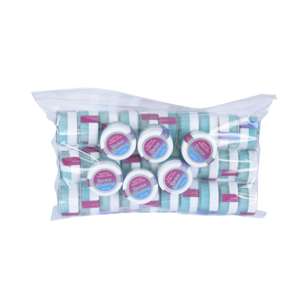 Jelique Nipple Nibbler Sour Pleasure Balm 3g Rockin Raspberry Bulk Bag 36pc - Red Garter