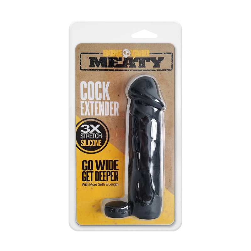 Boneyard Meaty Silicone Cock Extender Black - Red Garter