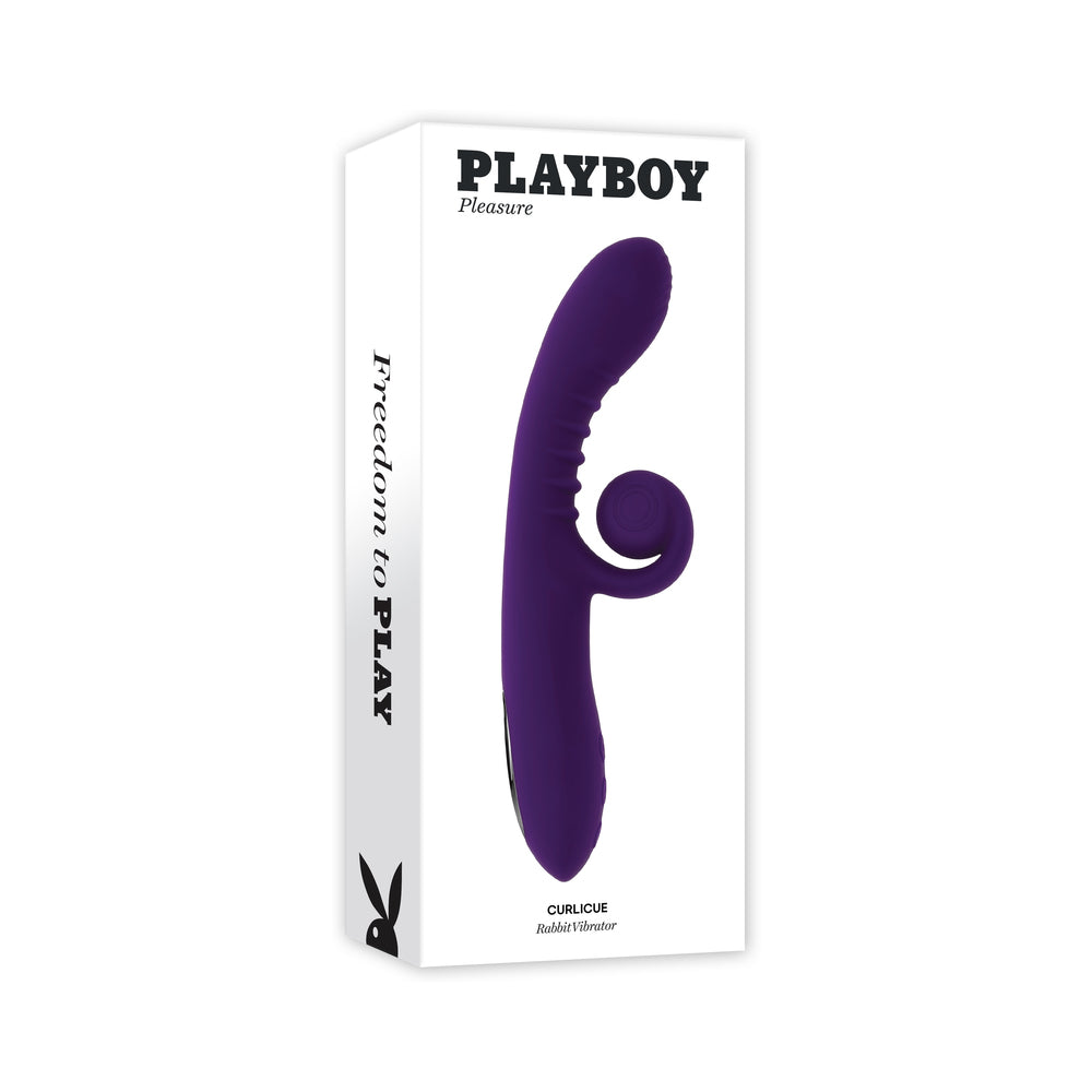 Playboy Curlicue Rechargeable Dual Stim Vibrator Silicone Acai - Red Garter