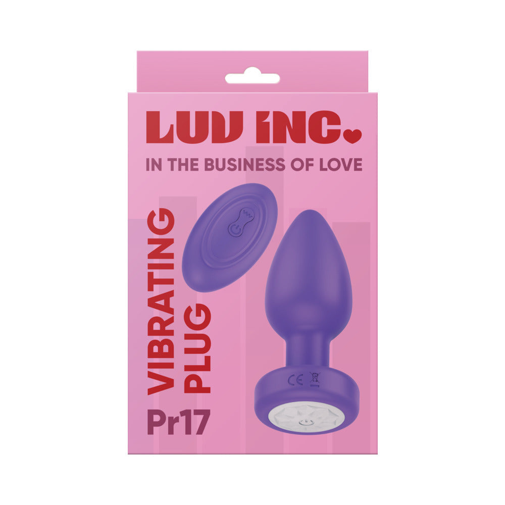 Luv Inc Pr17: Vibrating Plug with Remote Purple - Red Garter