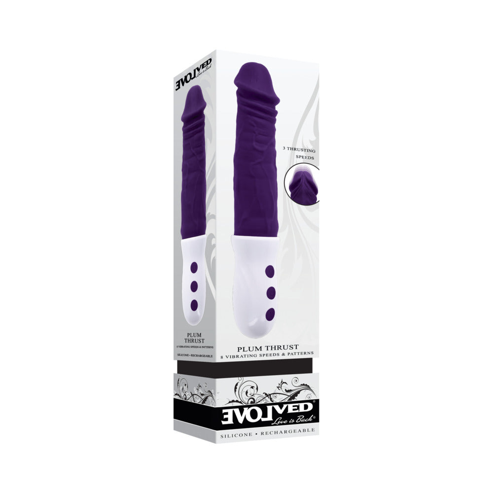 Evolved Plum Thrust Rechargeable Thrusting Vibe Silicone - Red Garter
