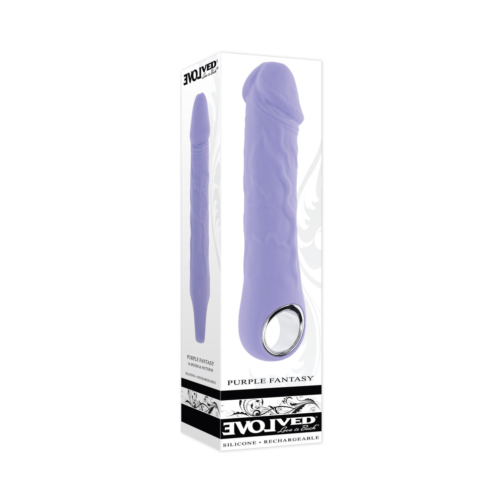 Evolved Purple Fantasy Rechargeable Vibrator Silicone - Red Garter