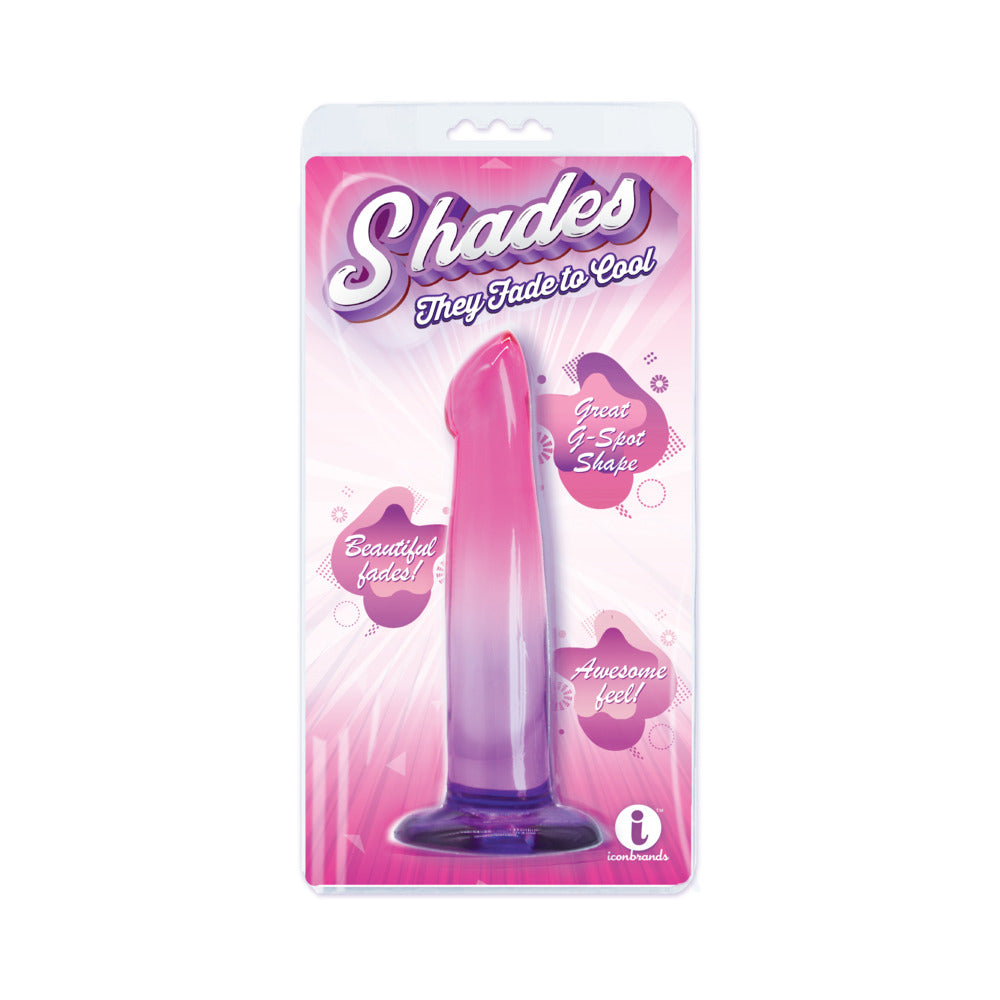 Shades G-Spot 6.25 in. Dildo Pink/Purple - Red Garter