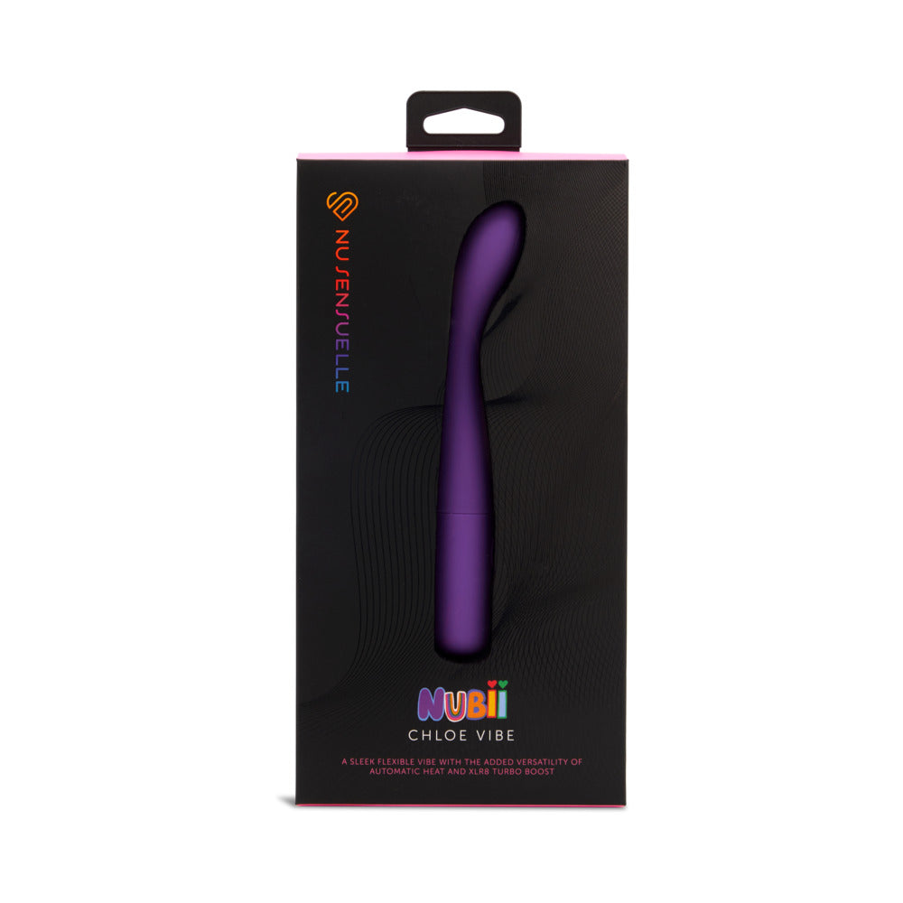 Nu Sensuelle Chloe Nubii Warming Slim G with Turbo Boost and Heat Purple - Red Garter
