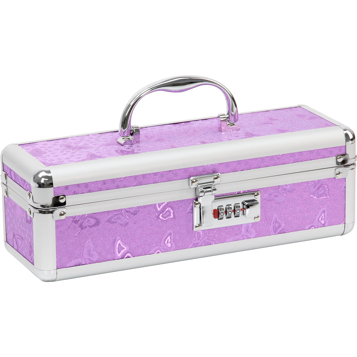 Lockable Toy Box Medium Purple - Red Garter