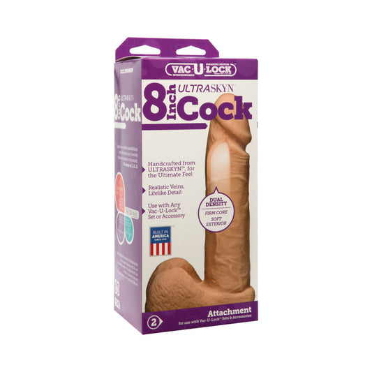 Vac-U-Lock - 8-Inch ULTRASKYN Cock White - Red Garter
