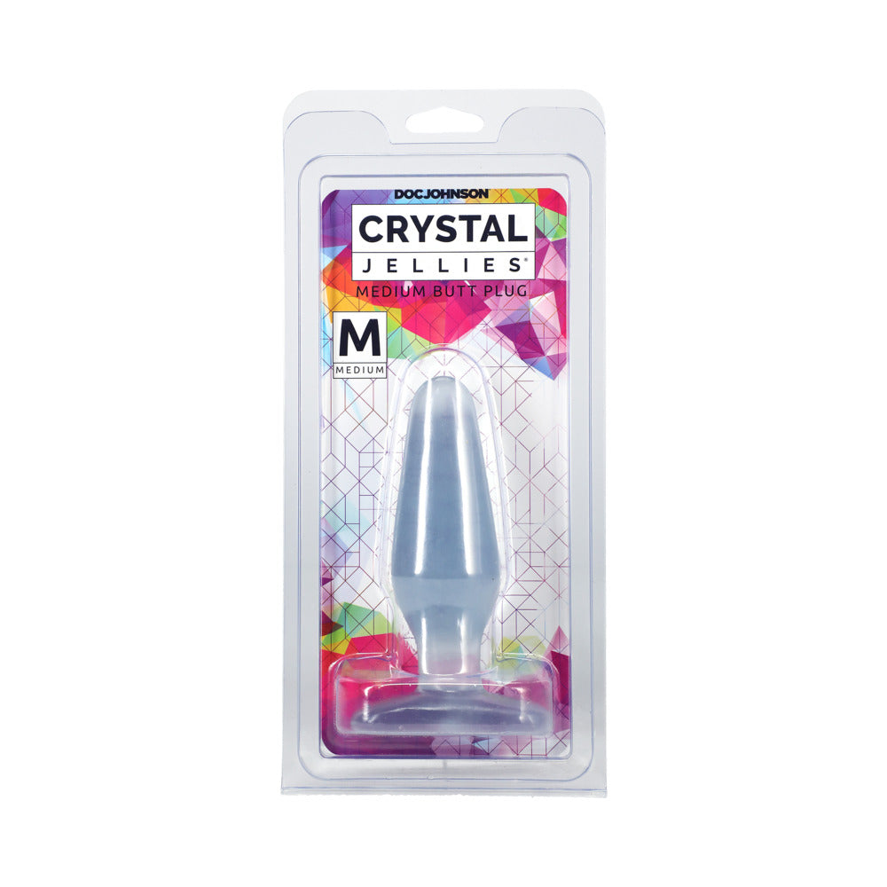 Crystal Jellies - Butt Plug Clear Medium - Red Garter