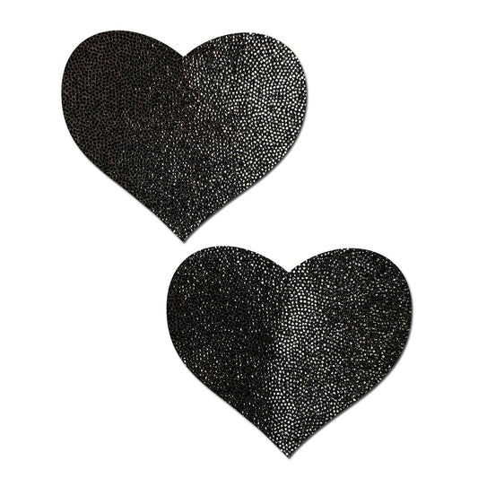 Pastease Everyday Reusable Heart Pasties Black - Red Garter