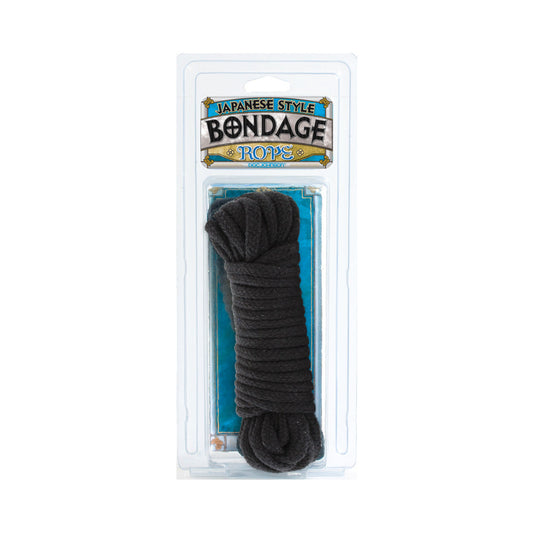Bondage Rope Cotton (Black) - Red Garter