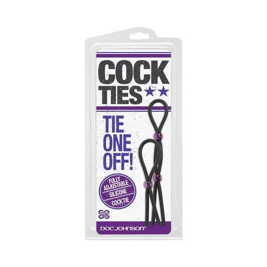 Cock Ties (Black)  Lasso/Bolo - Red Garter