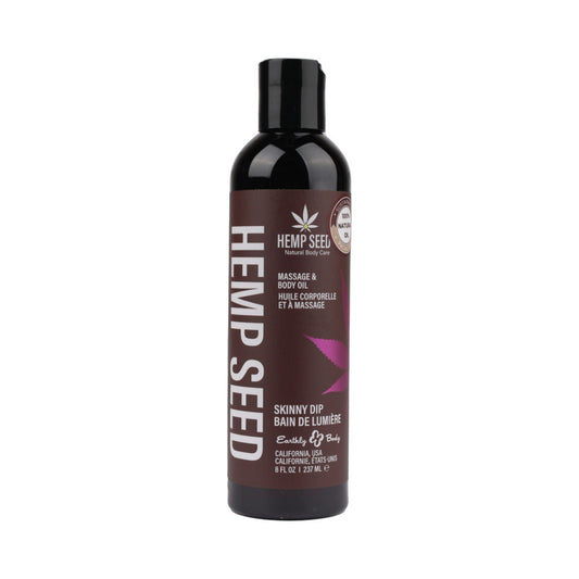 Earthly Body Hemp Seed Massage Oil Skinny Dip 8 oz. - Red Garter