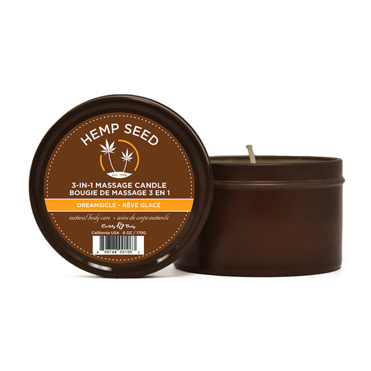 Earthly Body Massage Candle Dreamsicle 6.8oz - Red Garter