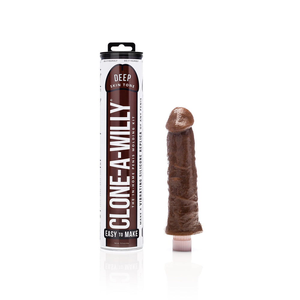 Clone-A-Willy DIY Vibrating Dildo Kit Deep Skin Tone - Red Garter