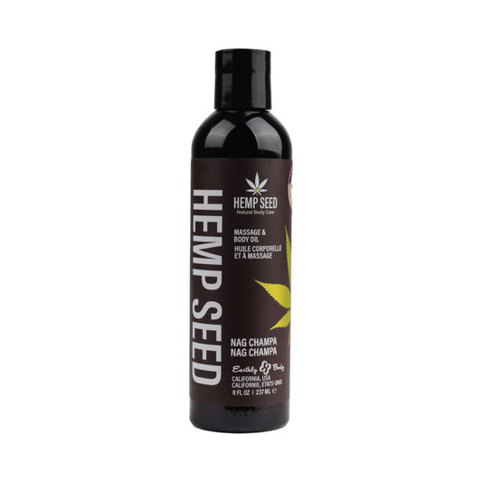 Earthly Body Hemp Seed Massage Oil Nag Champa 8 oz. - Red Garter