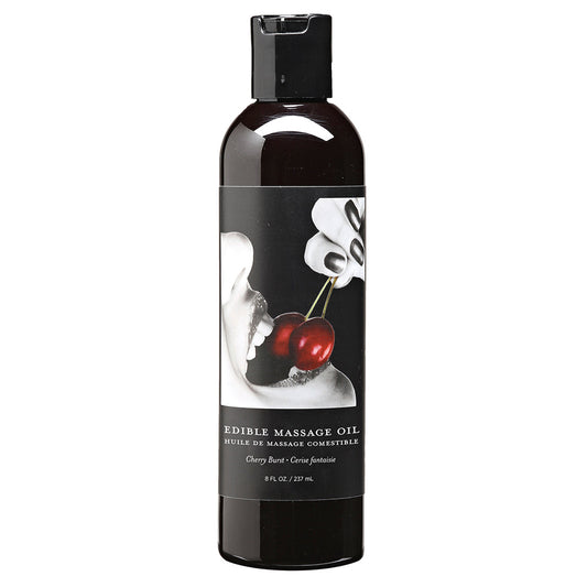 Earthly Body Edible Massage Oil Cherry Burst 8oz - Red Garter