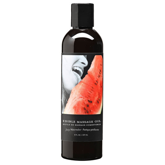 Earthly Body Edible Massage Oil Juicy Watermelon 8oz - Red Garter