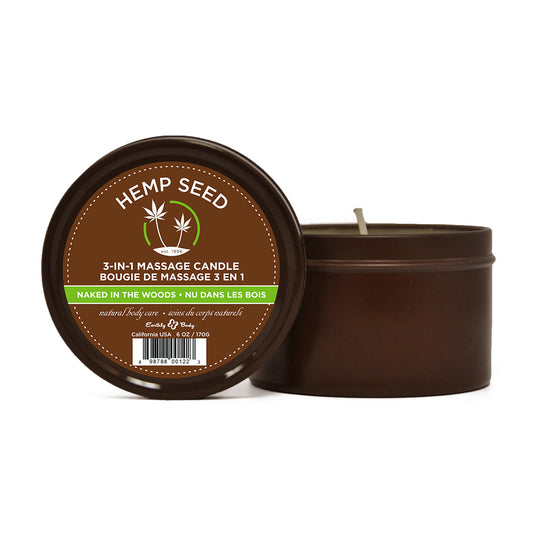 Earthly Body Massage Candle Naked In the Woods 6.8oz - Red Garter