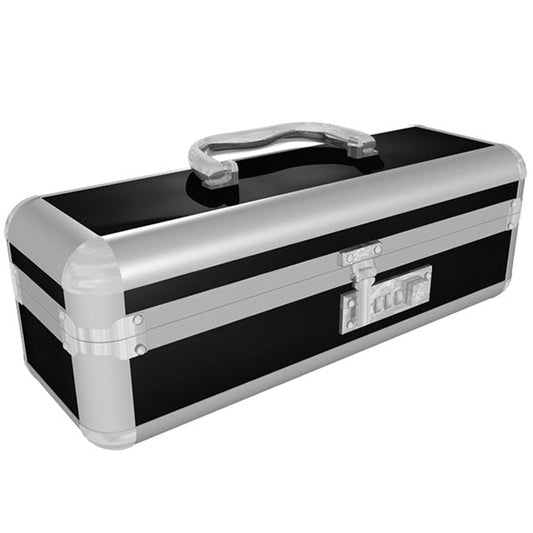 The Toy Chest Lockable Vibrator Case Medium Black - Red Garter
