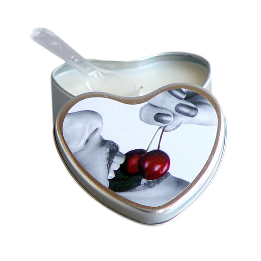 Earthly Body Hemp Seed Edible Massage Candle Cherry 4 oz. - Red Garter