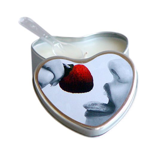 Earthly Body Hemp Seed Edible Massage Candle Strawberry 4 oz. - Red Garter