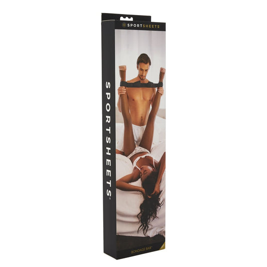 Sportsheets Adjustable Bondage Bar Black - Red Garter