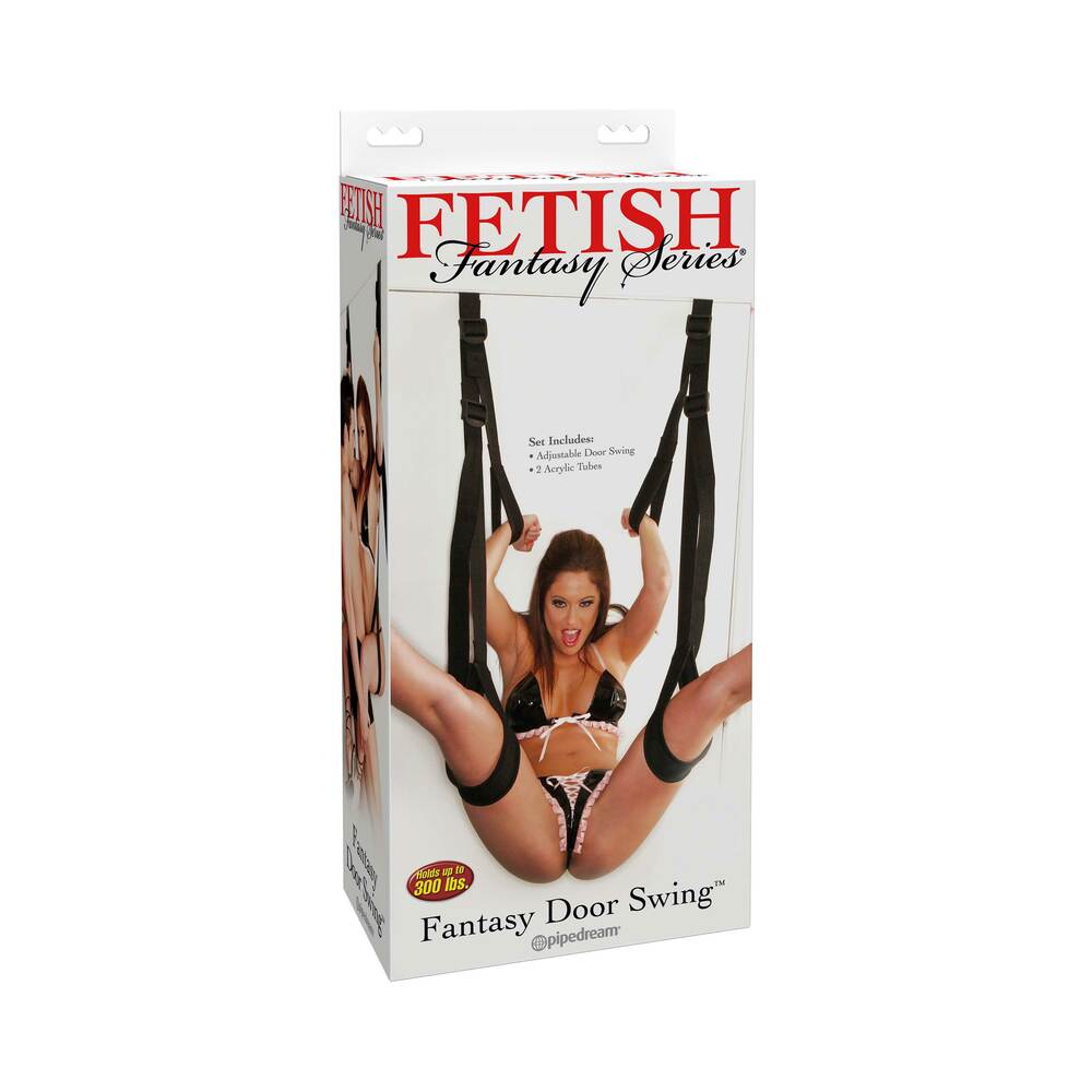 Pipedream Fetish Fantasy Series Adjustable Fantasy Door Swing Black - Red Garter