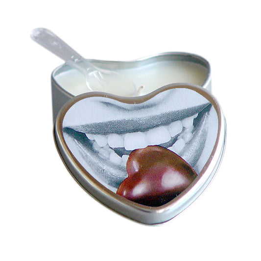 Earthly Body Hemp Seed Edible Massage Candle Chocolate 4 oz. - Red Garter