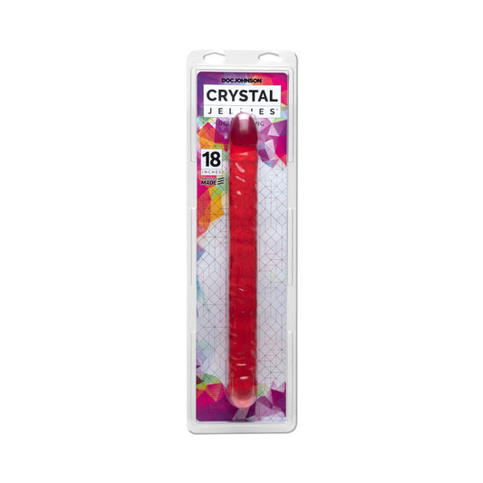 Crystal Jellies - Double Dong Pink 18in - Red Garter