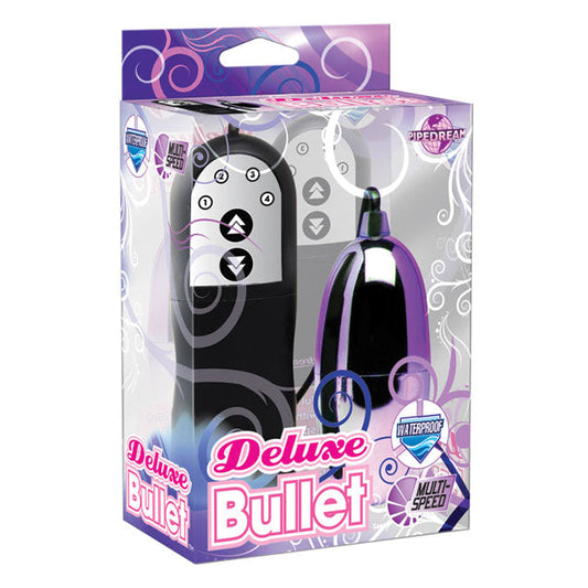 Pipedream Remote-Controlled Deluxe Bullet Vibrator Purple/Black - Red Garter