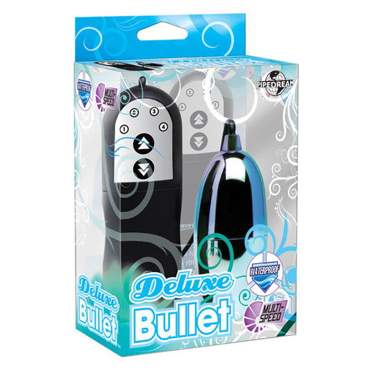 Pipedream Remote-Controlled Deluxe Bullet Vibrator Turquoise/Black - Red Garter