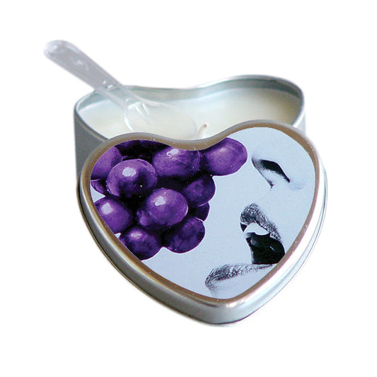 Earthly Body Hemp Seed Edible Massage Candle Grape 4 oz. - Red Garter