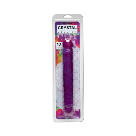 Crystal Jellies - Double Dong Jr. Purple 12in - Red Garter