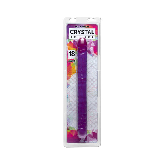 Crystal Jellies - Double Dong Purple 18in - Red Garter