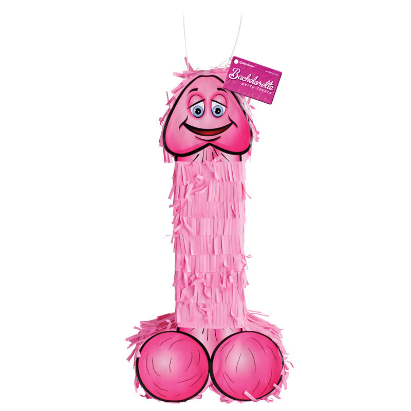 Pipedream Bachelorette Party Favors Pecker Piñata Pink - Red Garter