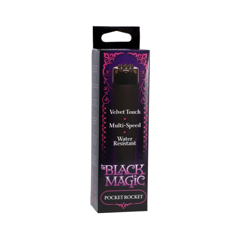 Black Magic Pocket Rocket Massager - Red Garter