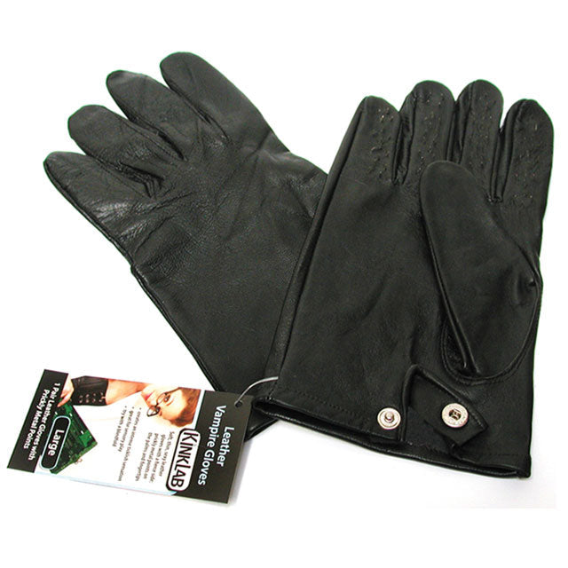 Leather Vampire Gloves (Small) - Red Garter