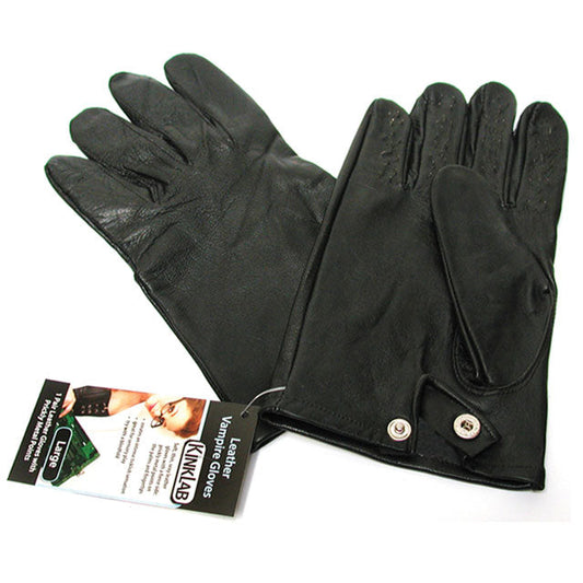 Leather Vampire Gloves (Extra Large) - Red Garter