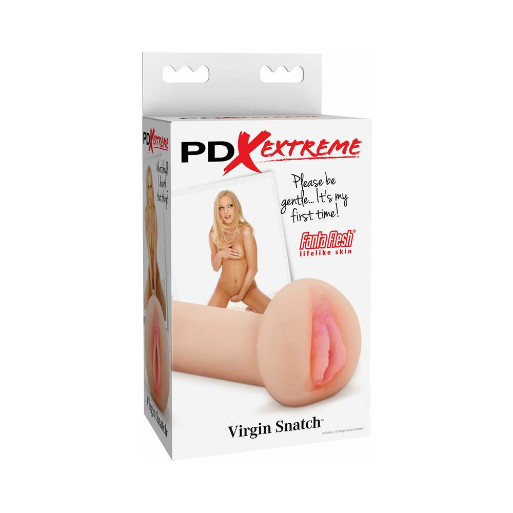 PDX Virgin Snatch Vaginal Stroker Beige - Red Garter