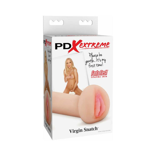 PDX Virgin Snatch Vaginal Stroker Beige - Red Garter
